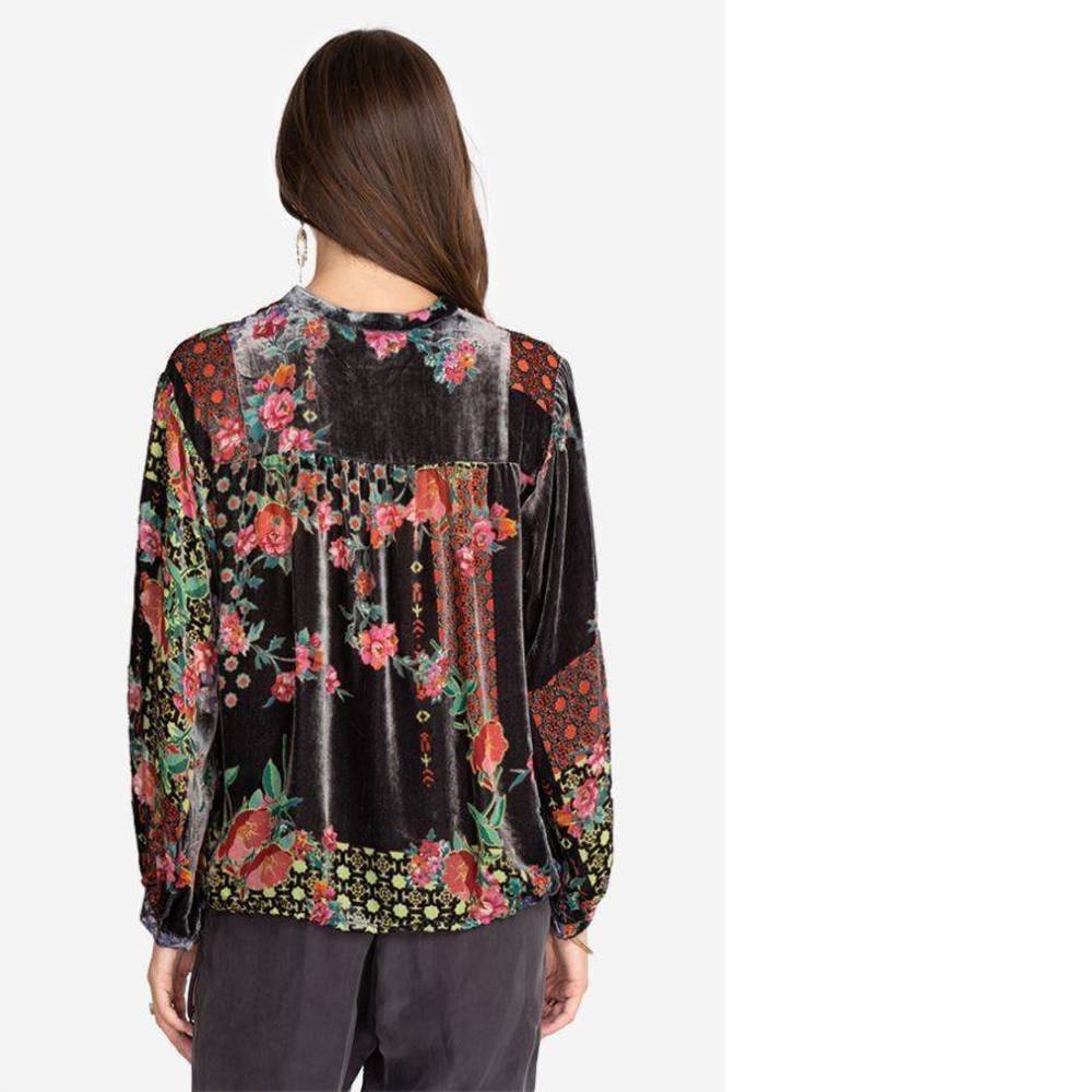NWT JOHNNY WAS ROSE BURNOUT COSIMA BLOUSE - Picture 2 of 2
